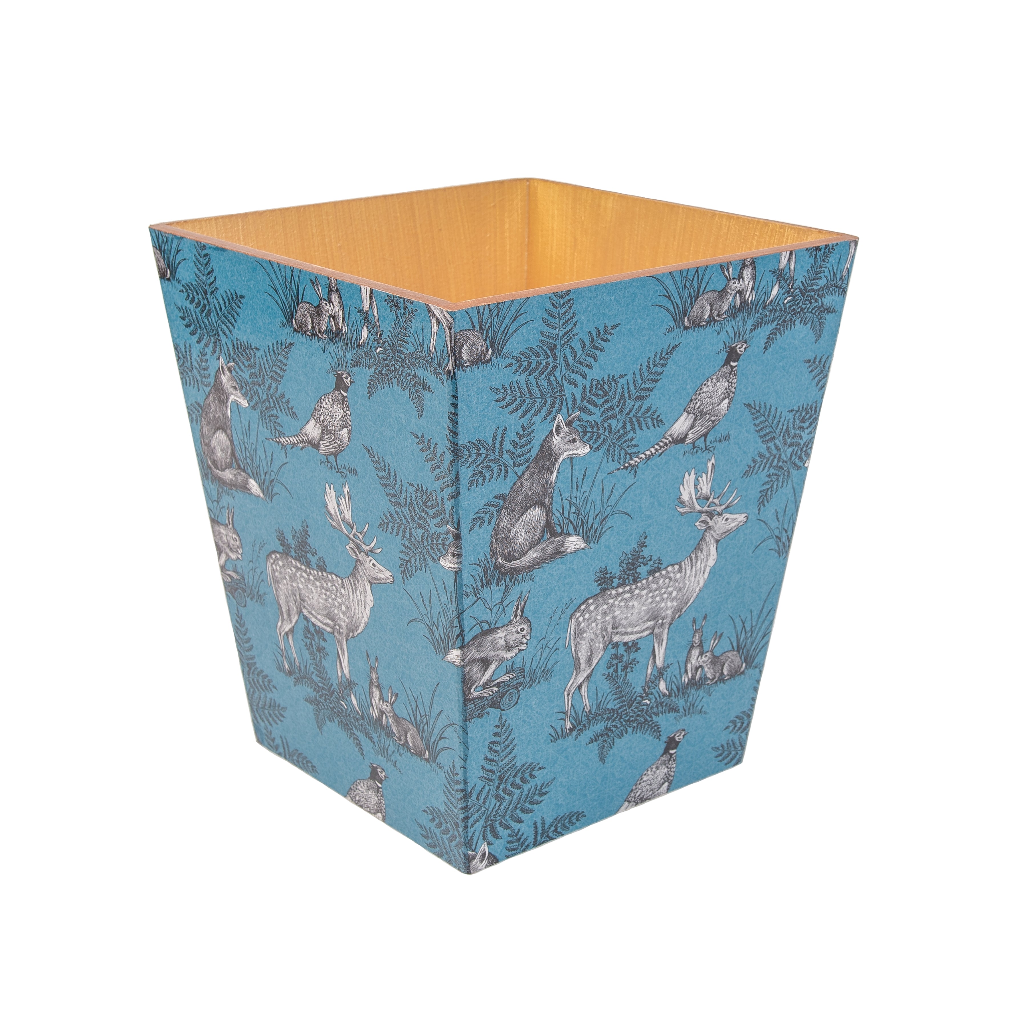 Blue Animal wooden Waste Paper Bin