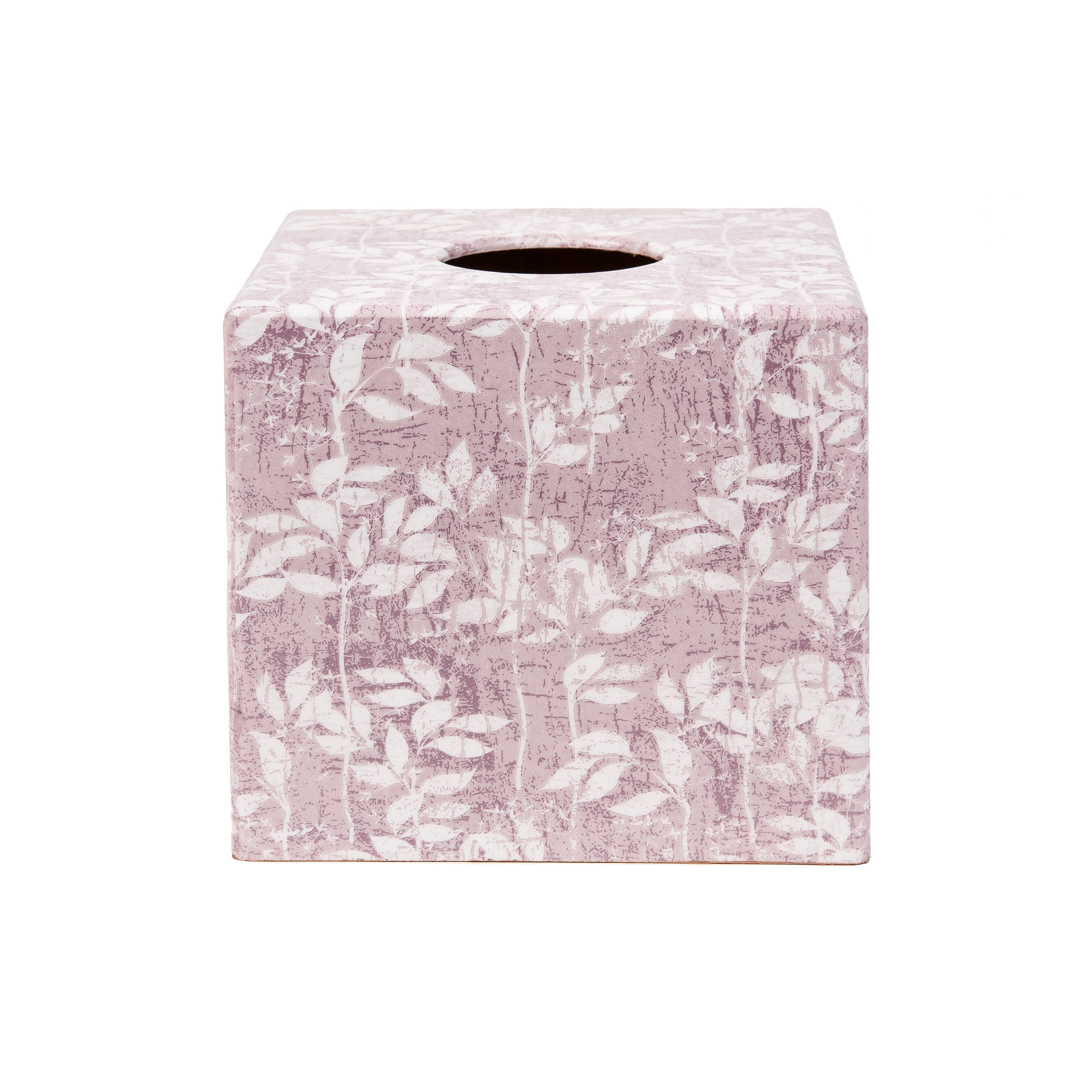 Pastel Pink Leaf wooden Tissue Box Cover