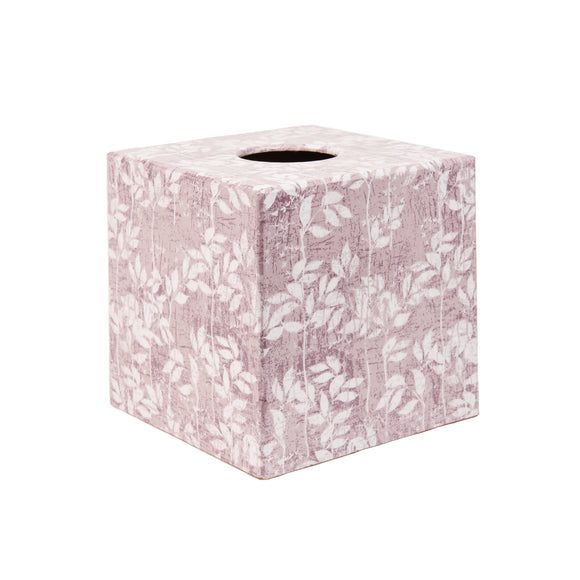 Pastel Pink Leaf wooden Tissue Box Cover
