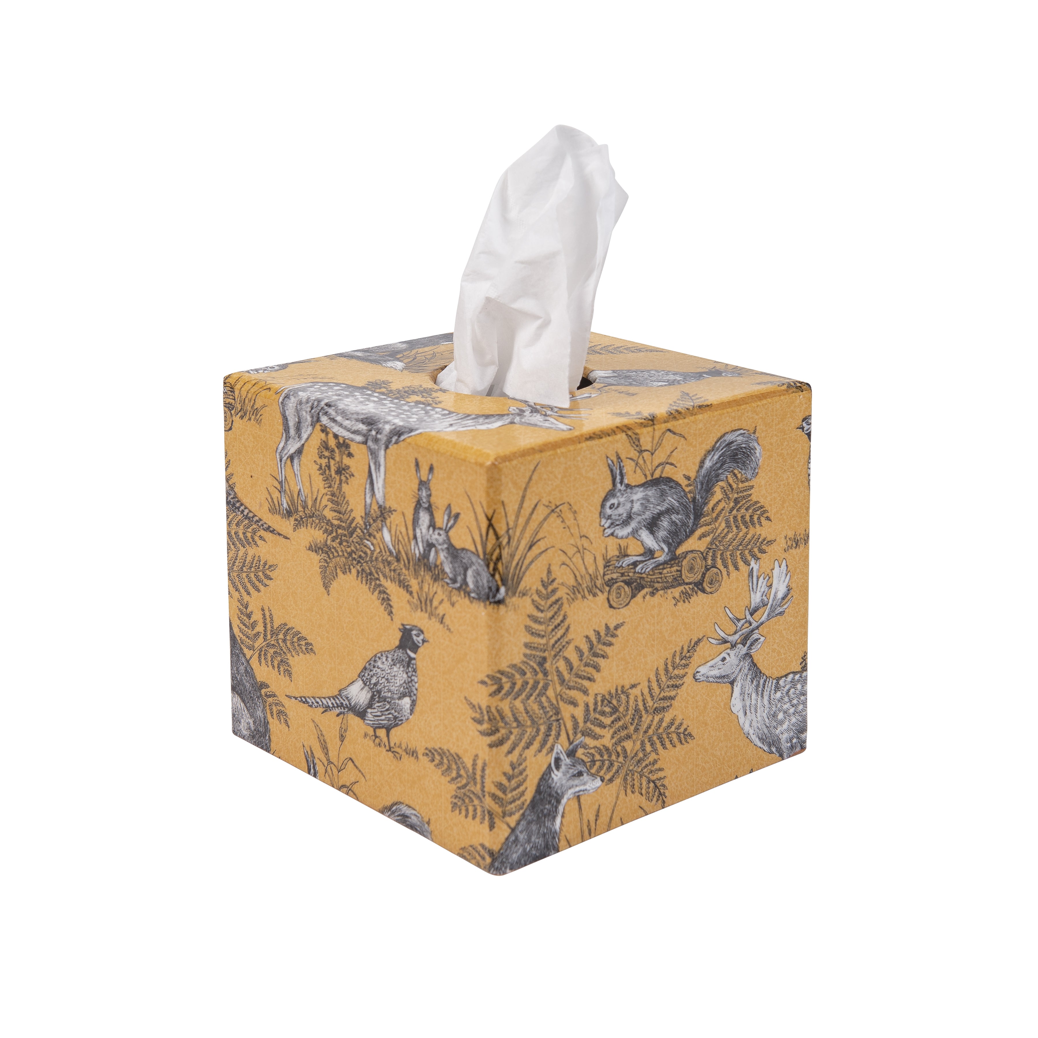 Gold Animals wooden Tissue Box Cover