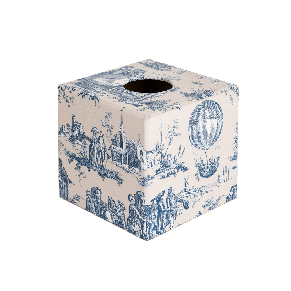 Blue Toile wooden tissue box cover – Crackpots