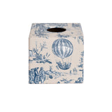 Blue Toile wooden tissue box cover