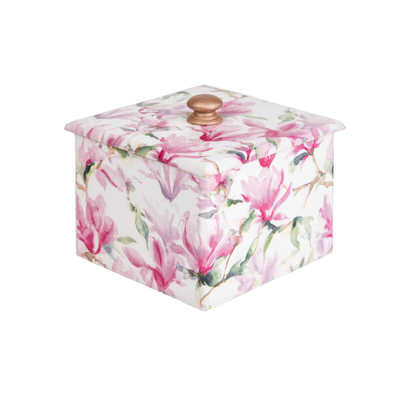Pink Magnolia wooden Trinket Box