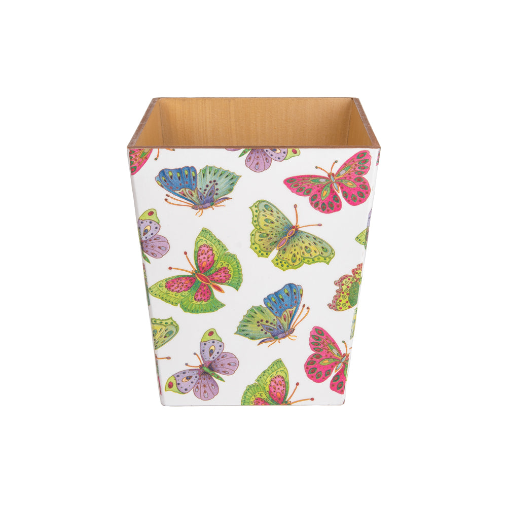 Butterflies wooden Waste Paper Bin