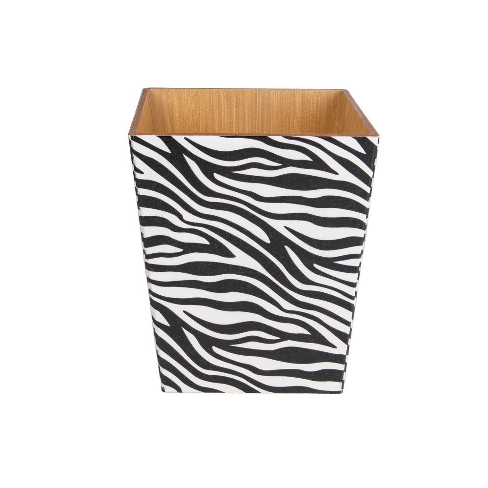 Zebra wooden Waste Paper Bin