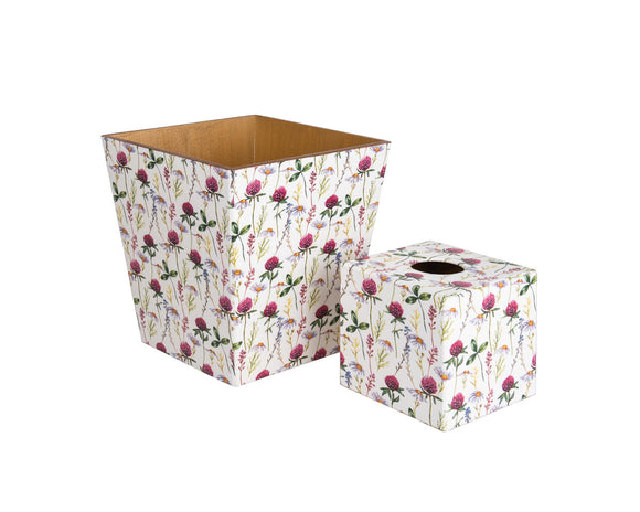Purple Clover matching waste bin & tissue box