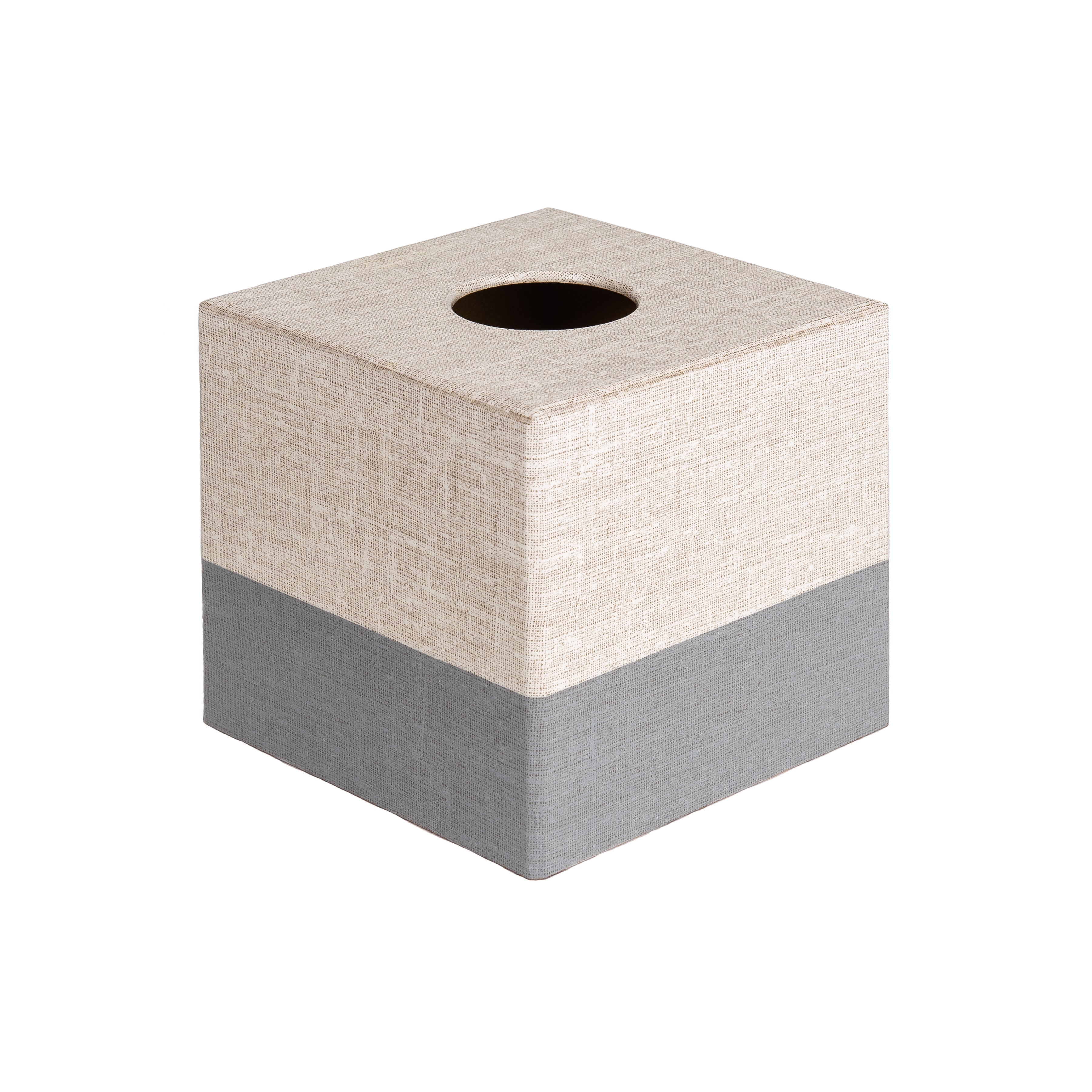 grey hessian tissue box cover