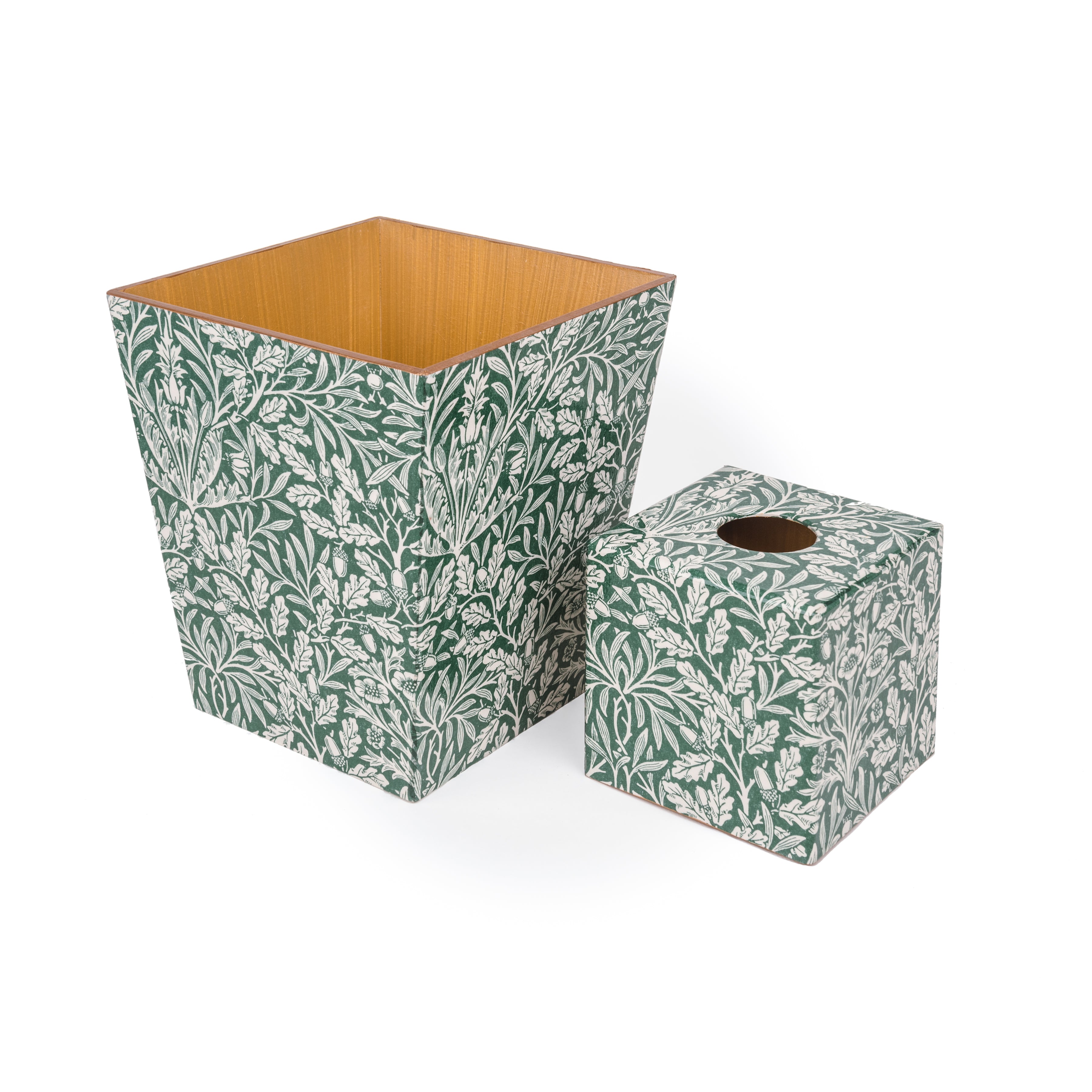 Green Acorn Tissue Box Cover - Handmade